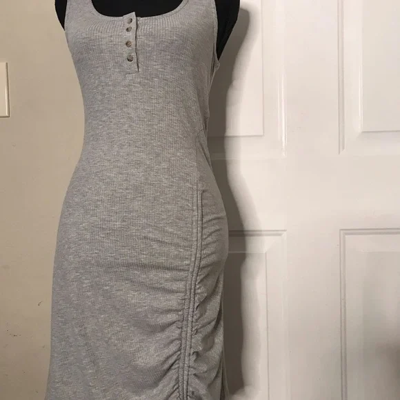 Grey Willow and Root Scrunched Ribbed T-Shirt Dress NWT - Picture 3 of 11
